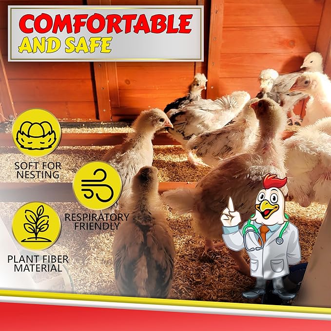 Hemp Bedding for Chicken Coop, Small Animal Litter for Guinea Pig, Hamster, Bunny Rabbit, Snake, Ferret, Tortoise, Rat and More - Pine Wood Shavings Alternative for Chickens and Poultry (5cuft)