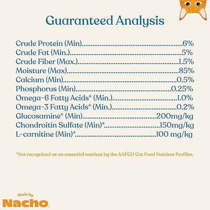 Made by Nacho Bone & Joint Support Meal Topper, Cage-Free Chicken Puree with Bone Broth, Cat Food Topper, Hydration and Flavor, Immune Support, 1.4 oz each, 36 Count