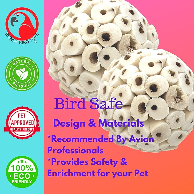 Bonka Bird Toys 2363 Pk2 Large Sola Atta Ball Bird Toys