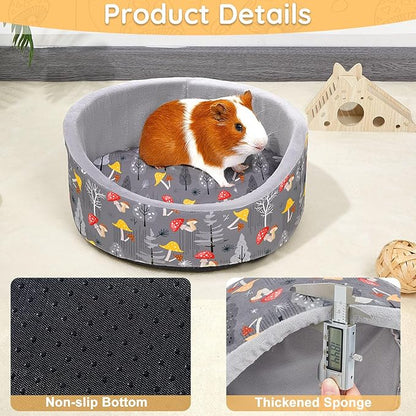 Glittme Soft Rabbit & Guinea Pig Bed - Thick Removable Mat, Machine Washable, Cozy Cuddler Cup Bed for Guinea Pig, Rabbit, Ferret