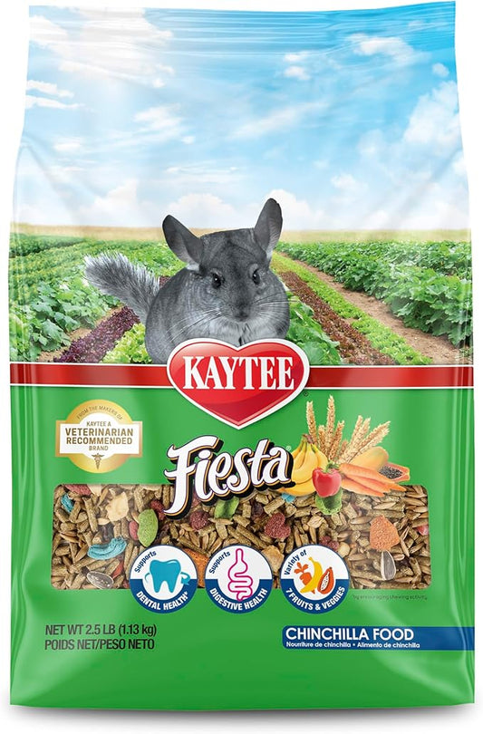 Kaytee Fiesta Chinchilla Food, Nutritious and Fun Blend, Supports Dental Health and Digestion, 2.5 pounds