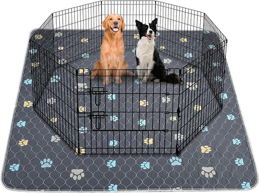 Aitmexcn Washable Puppy Dog Pee Pad, 100% Waterproof Whelping Training Mat for Puppy/Senior Dog, Fast Drying Reusable Puppy Pads for Indoor, Outdoor and Car Travel- 72'' x 72''- 2PCS