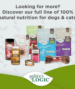 Nature's Logic Grain-Free Dry Dog Food - All-Natural, High Protein, No Synthetic Vitamins/Minerals - Gluten Free - Supports Healthy Digestion - All Breeds & Ages - Chicken Meal Feast, 4.4lbs