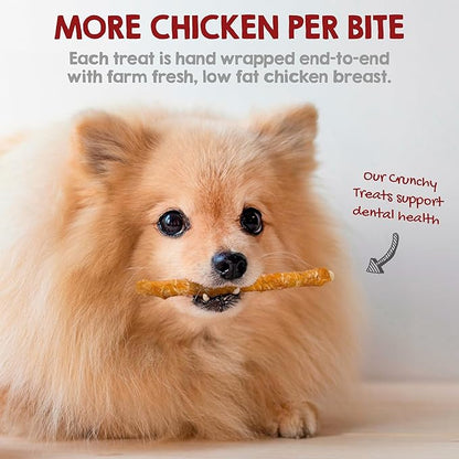 Riley's Chicken Wrapped Beef Sticks - Made with USA Sourced Dehydrated Chicken Breast & Beef Hide - Dog Snacks for Small Dogs and All Natural Chew Sticks - 21 Small Twists