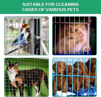 7-Piece Set Bird Cage Cleaner,Small Animal cage Cleaning Tool Wooden and Stainless Steel Cleaning Brush Long Handle Cleaning Brush Spatula Bird Cleaning Bird Drops Multipurpose Cleaning(B)