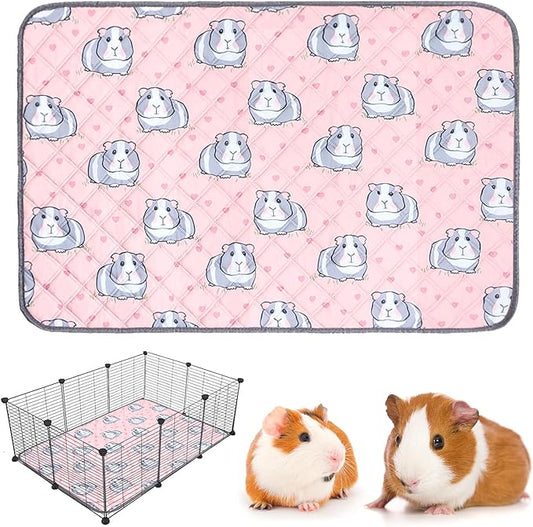 Guinea Pig Cage Liners Waterproof Guinea Pig Pee Pads, Digital Print Washable Reusable & Anti Slip Guinea Pig Bedding Fast and Super Absorb Water for Small Animals Rabbit Hamster Rat