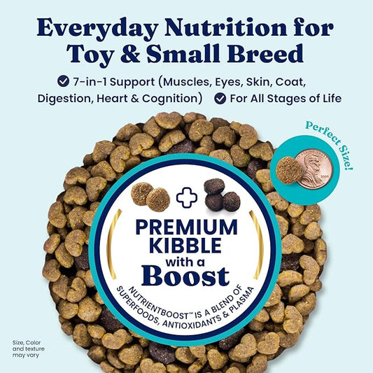 Solid Gold Toy & Small Breed Dry Dog Food Small Bites – Real Lamb, Grain Free, Gluten Free, High Fiber Healthy Kibble w/Probiotics for Gut Health & Digestion Support– All Ages NutrientBoost –3.75LB