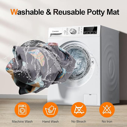 LOOBANI Washable Pee Pads for Dogs, 2 Pack Ultra-Absorbent and Leak-Proof Whelping Mats, Non-Slip Reusable Puppy Pads, Waterproof Puppy Training Mats for Playpen, Crate, Housebreak, 36x36in, Gray