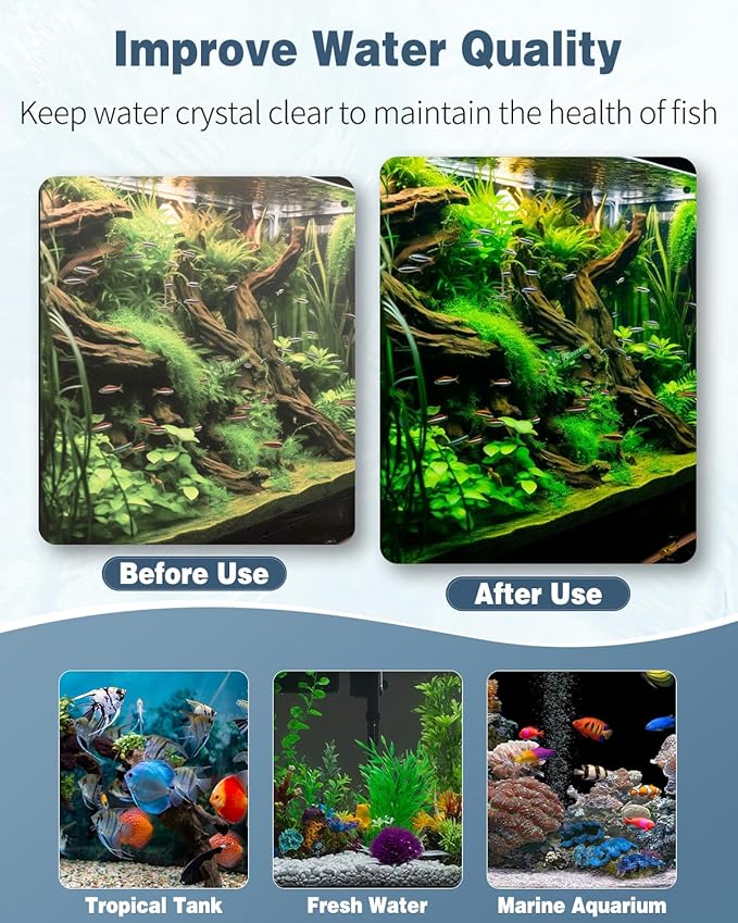 Pawfly Aquarium Filter Media Pad, Fish Tank Filter Cartridge Filter Foam Pad Inserts for ML350, 12 Pack (6.3" x 5.5" x 0.8")