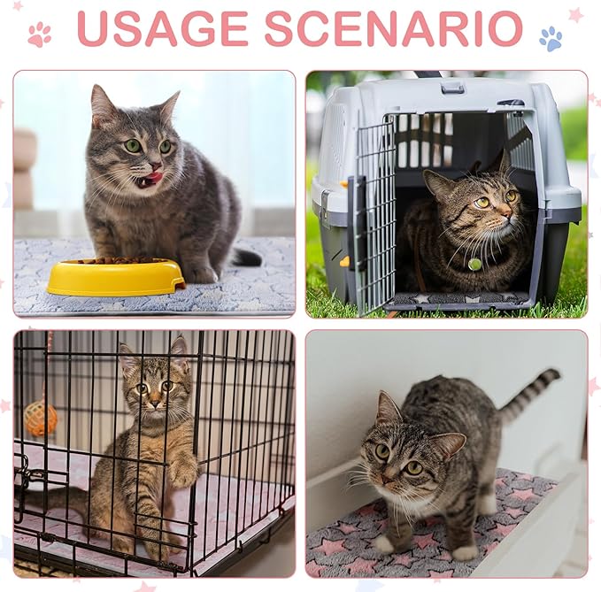 Tudomro 8 Pcs Guinea Pig Bedding Cage Liners Bulk Blankets Small Animal Flannel Throw Bedding Waterproof Absorbent Reusable Pet Pee Sleep Mat Pad Cover for Hamster Ferret(Big Star,16 x 24 Inch)