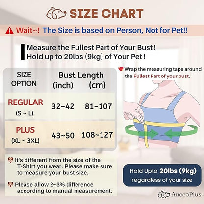 Dog Carriers for Small Dogs, Front Facing Small Dog Carrier, Hands Free Pet Carrier, Size Adjustable Cat Carriers, Reducing Back Pain, Safe Soft Cotton Cat Sling (Regular, Heather Gray)