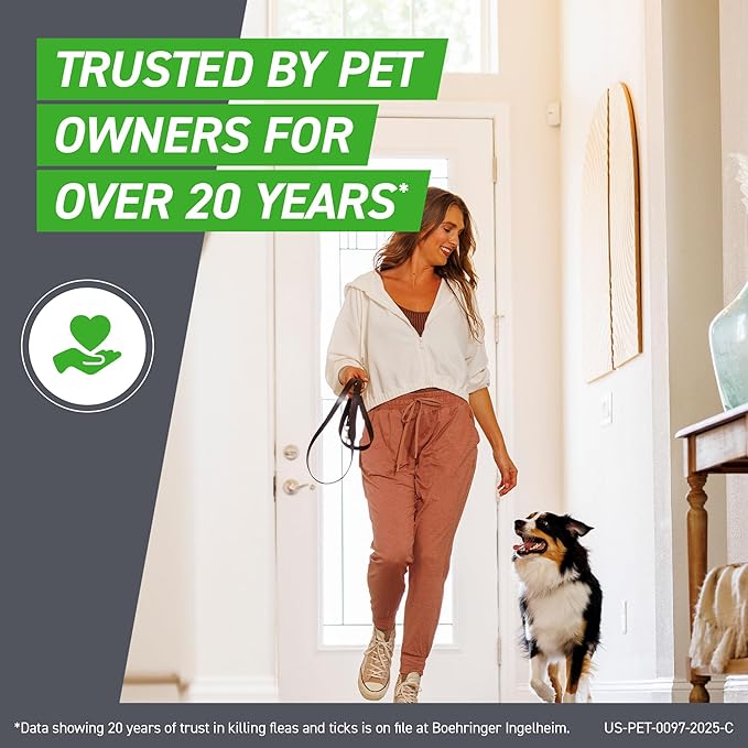 Frontline Plus for Dogs Large Dog (45 to 88 pounds) Flea and Tick Treatment, 6 Doses