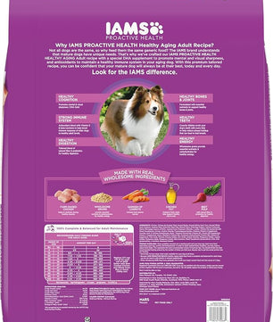 IAMS Proactive Health Healthy Aging Adult Dry Dog Food for Mature and Senior Dogs with Real Chicken, 29.1 lb. Bag