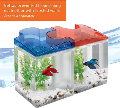 Aqueon Betta Puzzle Aquarium Fish Tank Kit, Blue, Half Gallon