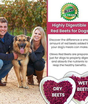 Olewo Original Red Beets for Dogs – Natural Anti Itch for Dogs, Dog Food Topper, Immune, Cleansing, Skin & Coat Support, Dehydrated Whole Food Dog Multivitamin, Fiber for Dogs, 1 lb
