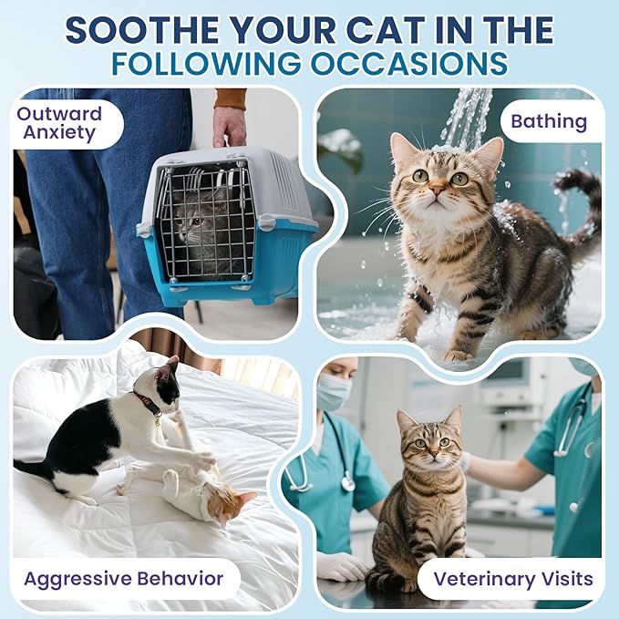 Cat Calming Treats, 200 Soft Chews Hemp Calming for Cats Gut Health with Probiotics, Calm Cat Treats for Anxiety and Stress Relief & Probiotic for Cats Digestive Health Chicken Flavor