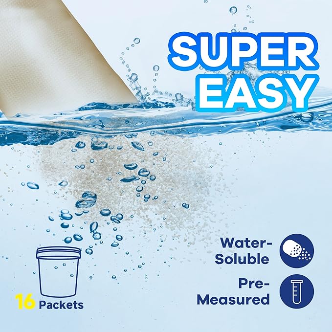 Dr. Raifya's Pond Fresher - 16 Packets - Pond Water Treatment for Outdoor Areas, Long-Lasting Clean Water & Odor with Beneficial Bacteria, Easy to Use, Fish, Pets & Plants Safe