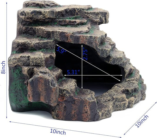 JIHAQUA Bearded Dragon Tank Accessories Extra Large Reptile Hideouts Cave Habitat Decor Bearded Dragon Clothes