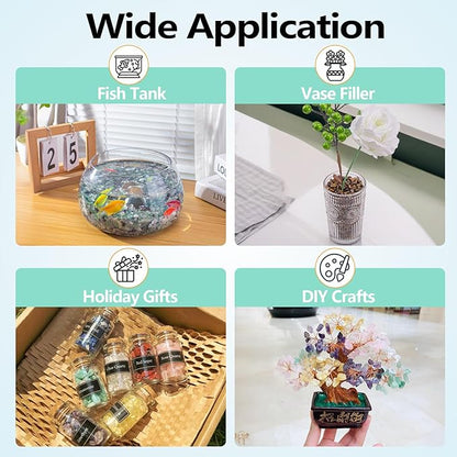 0.5 Lb/230g Crystal Chips Tumbled Polished Natural Tiger Eye Gravel Stones, Irregular Shaped Healing Stones Gravel Pebble for Crafts, Vases Filler and Fish Turtle Tank Decorations