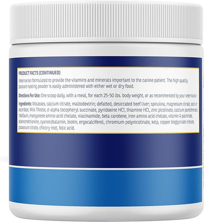 Rx Vitamins Essentials for Dogs - Daily Vitamins & Minerals - with Blue Spirulina, Kelp Powder, and Milk Thistle - Complete Canine Vitamins and Essential Minerals Powder - 8 oz