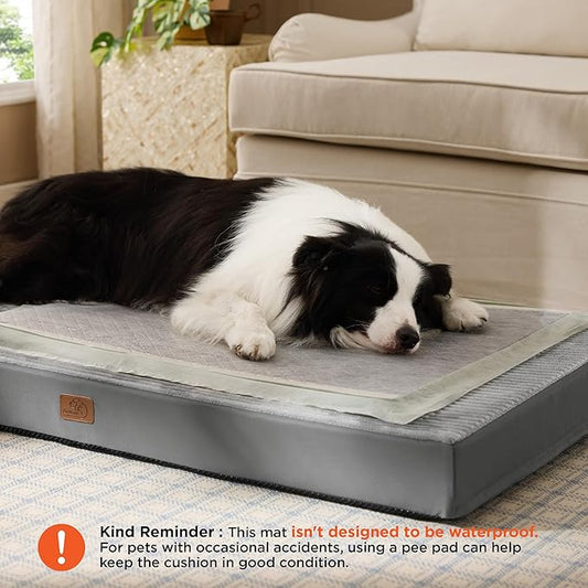 Bedsure XL Dog Bed for Crate - Large Orthopedic Pet Beds with Removable Machine Washable Cover, NOT Waterproof Egg Crate Foam Puppy Pad, Suitable for Pet Up to 80 lbs, 41"x27"