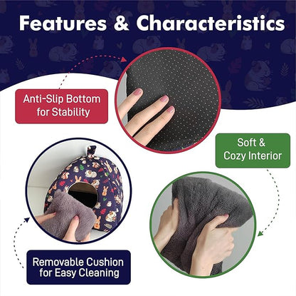 Guinea Pig Hideout - Guinea Pig Tunnel, Bunny and Rabbit Bed, Rabbits Accessories, Hamster and Chinchilla Toys, Small Animal Hideout, Ferret Bed, Hamster Chew Toys, Rabbit Hideout