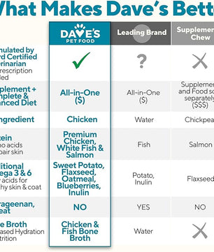 Dave's Pet Food Sensitive Skin Dog Food for Skin and Coat (Chicken & Sweet Potato), Wet Canned, Made in USA, 13.2oz Cans (12 Pack)