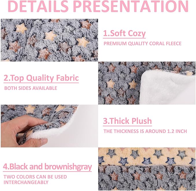 2PCS Guinea Pig Bed Mat, Washable Small Animal Bed, Bunny Rabbit Pillow Blanket(12.6 x 9.8 Inch)