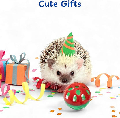 Hedgehog Hideout Nest with Bell Ball Toy, Cave Bed Nest Hedgehog Hideout, Guinea Pig Bed, Small Animals Warm House Cage Supplies, Hedgehogs Accessories, Hamster Cage Accessories (Green Hide)