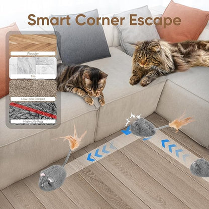 Remote Control Cat Toy Rechargeable Cat Mouse Toy Automatic Interactive Cat Toys for Indoor Cats Toy with 3-Speed Adjustment and 4 Directions