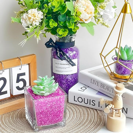 Keedolla 15 Oz Aquarium Fish Tank Pebbles Gravel for Betta Fish, Sea Glass Beads Fish Bowl Rocks Pebbles Glass Stone Polished for Aquarium, Vase Fillers, Christmas Decoration - Pink