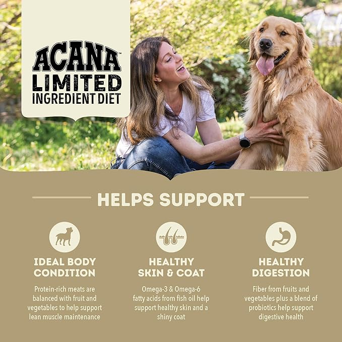 ACANA Singles Limited Ingredient Grain Free High Protein Dry Dog Food Duck & Pear Recipe 13lb Bag
