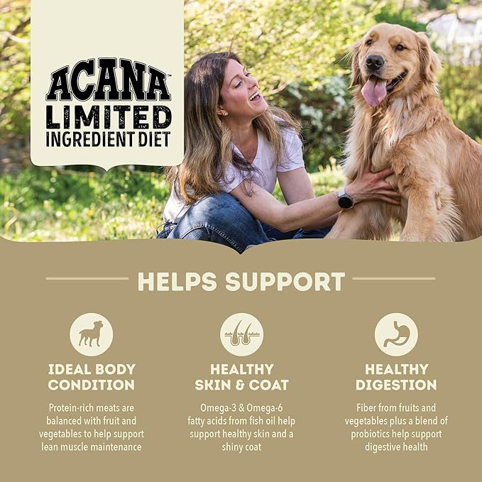 ACANA Singles Limited Ingredient Grain Free High Protein Dry Dog Food Duck & Pear Recipe 4.5lb Bag