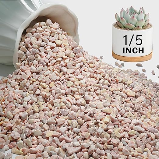 NUPICK 3 lbs Pebbles for Indoor Plants, 1/5 Inch Pea Gravel for Fish Tank, Decorative Rocks for Succulent, Natural River Stones for Vases, Cactus, Landscaping, Bird Bath, Aquarium, Peach