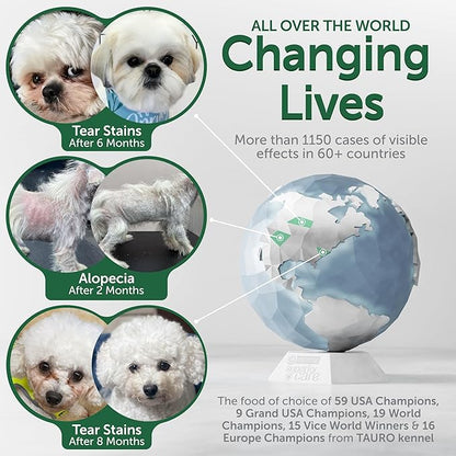 Nature's Protection Small & Large Breed Puppy Food Dry - Grain Free, High Protein, Anti-Tear Stain Formula - Dog Kibble for All Breeds with White or Light Fur (Superior Care - Salmon, 3.3 lb)