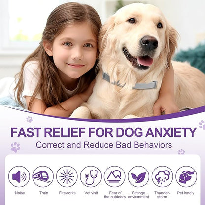 6-Pack Pheromones Calming Collar for Dogs, Waterproof Dog Calming Collar Relief Anxiety, Barking, Bad Behaviors, 60 Day Lasting for Small, Medium & Large Dogs, 25 Inches Adjustable (Gray)