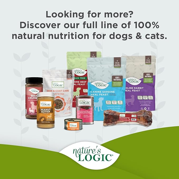 Nature's Logic Grain-Free Canned Dog Food - 95% Animal Proteins - 100% Natural Wet Dog Food Cans - No Common Allergens - All Life Stages - Ideal for Sensitive Dogs - Lamb (13.2 oz, 12 pack)