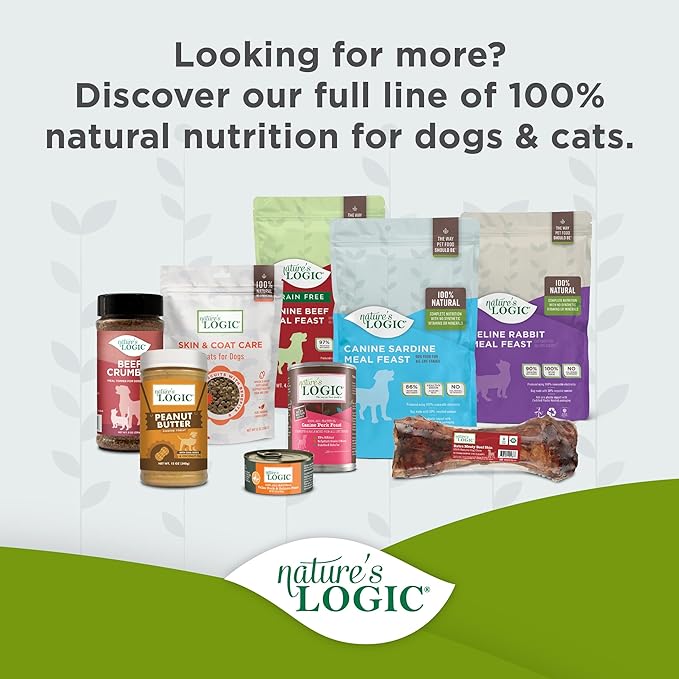 NATURE'S LOGIC Dry Dog Food - 100% Natural - No Synthetics - for All Ages, Sizes, Breeds - Free from Common Allergens, High Protein - Beef Meal Feast, 13lbs