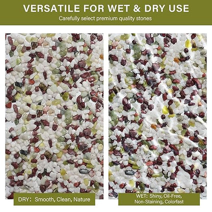 NUPICK 3 lbs Pebbles for Indoor Plants, 1/5 Inch Pea Gravel for Fish Tank, Polished Decorative Rocks for Succulent, Natural River Stones for Vases, Cactus, Landscaping, Bird Bath, Colorful Mixed