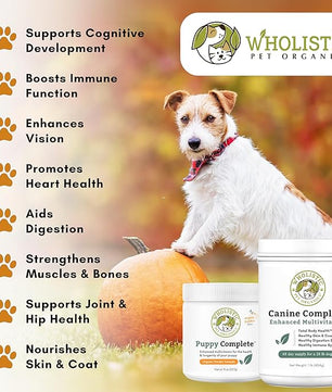 Wholistic Pet Organics Canine Complete - Dog Multivitamin Powder - 8 Oz - Daily Dog Vitamins and Supplements for Homemade Food - Immune System, Skin, Coat & Overall Health - Small and Large Breed