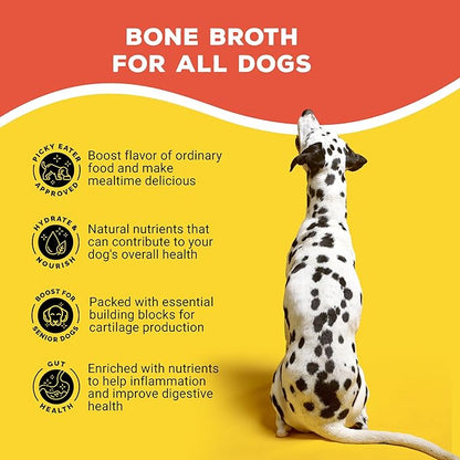 Brutus Bone Broth Probiotic Meal Toppers for Dogs Mega Pack (Pork) - Bone Broth Powder Fortified with Canine Probiotics - Dog Food Toppers for Dry Food - Makes 130oz of Liquid Bone Broth