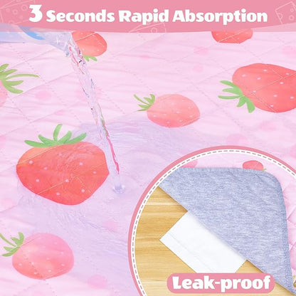 2 Pack Guinea Pig Bedding, Washable Guinea Pigs Cage Liner Reusable Guinea Pig Mat Waterproof Guinea Piggy Bedding for Cage, Super Absorbant Pee Pads for Small Animals Hamster Rabbit Squirrel