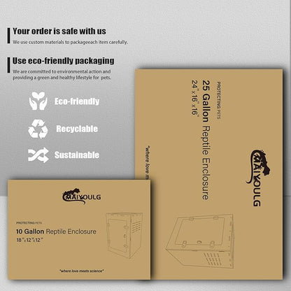 25 Gallon Reptile Tank 24"x16"x16" – PVC Reptile Enclosure Terrarium for Leopard Gecko, Ball Python, Bearded Dragon, and Snake Habitat Setup