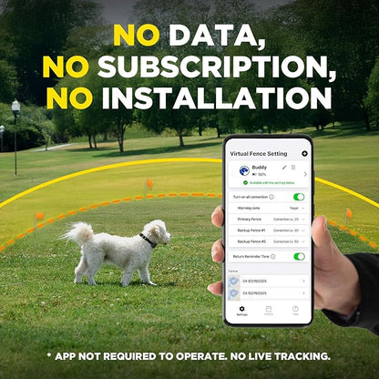 Dogtra GPS Fence – No Subscription, Custom Wireless Dog Fence with App, Smart Guidance & Return Reminder Tone/Vibration/Correction, IPX9K Waterproof Rechargeable Collar, Safe Freedom for Dogs 15 Lbs+