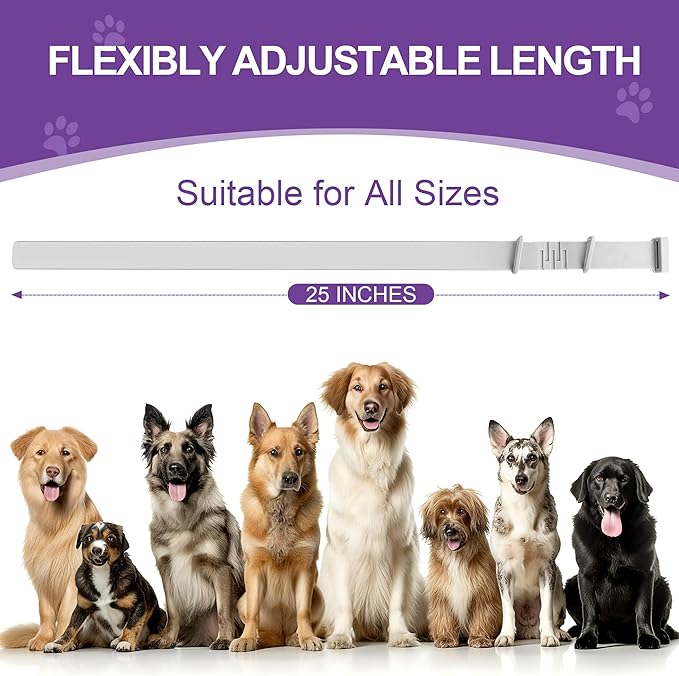 6-Pack Pheromones Calming Collar for Dogs, Waterproof Dog Calming Collar Relief Anxiety, Barking, Bad Behaviors, 60 Day Lasting for Small, Medium & Large Dogs, 25 Inches Adjustable (Gray)