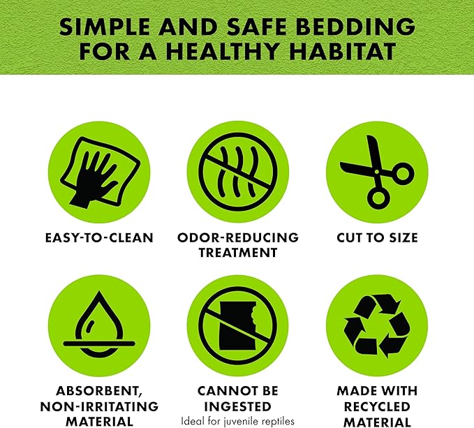 Zilla Reptile Terrarium Bedding Substrate Floor Liner, Green, 55G, 11.75" x 47.5"