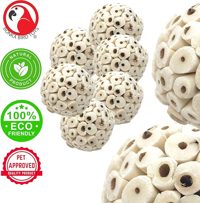 Bonka Bird Toys 2117 Pk6 Sola Atta Balls Foot Talon Craft Part Parrot Bird Toys Conure Parakeet Cockatiel