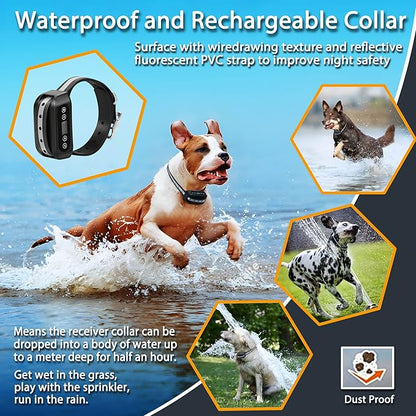 GPS Wireless Dog Fence System, Electric Satellite Technology Pet Containment System by GPS Signal Boundary for Dogs and Pets with Waterproof & Rechargeable Collar Receiver(Black)