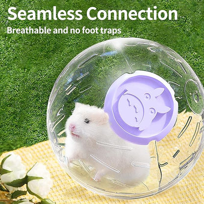5.9 inch Hamster Ball, Exercise Toys, Running Ball, Clear Plastic Balls, Large Space, Easy to Clean, Hamster Cage Accessories, for Small Hamsters, Syrian Dwarf Hamster, Purple