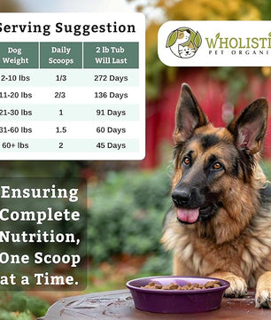 Wholistic Pet Organics Canine Complete - Dog Multivitamin Powder - 2 Lb - Daily Dog Vitamins and Supplements for Homemade Food - Immune System, Skin, Coat & Overall Health - Small and Large Breed